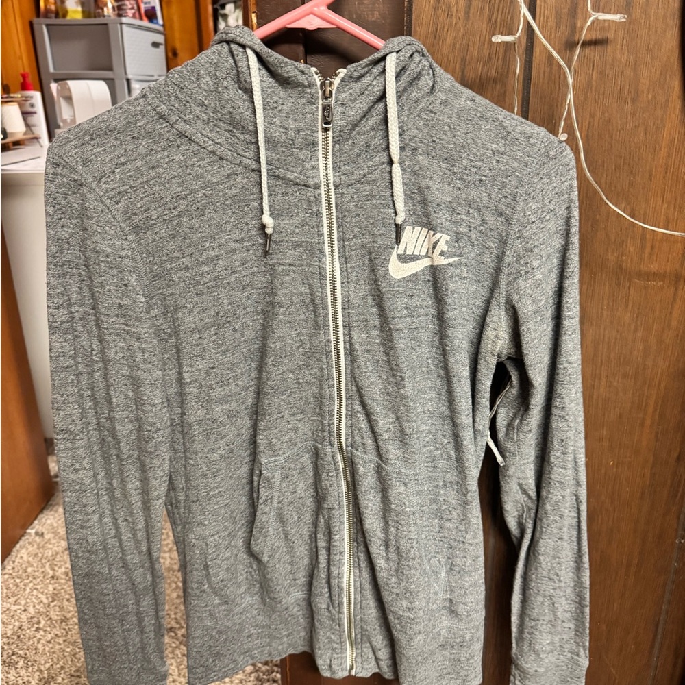 Nike Gray zip up Hoodie